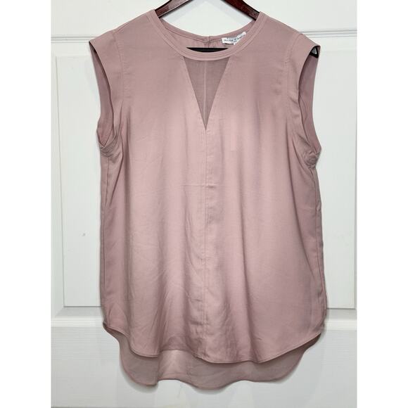 Maison d'Amelie Paris Anthropologie Pink Sleeveless Blouse Tunic Top Large NEW - Picture 1 of 4